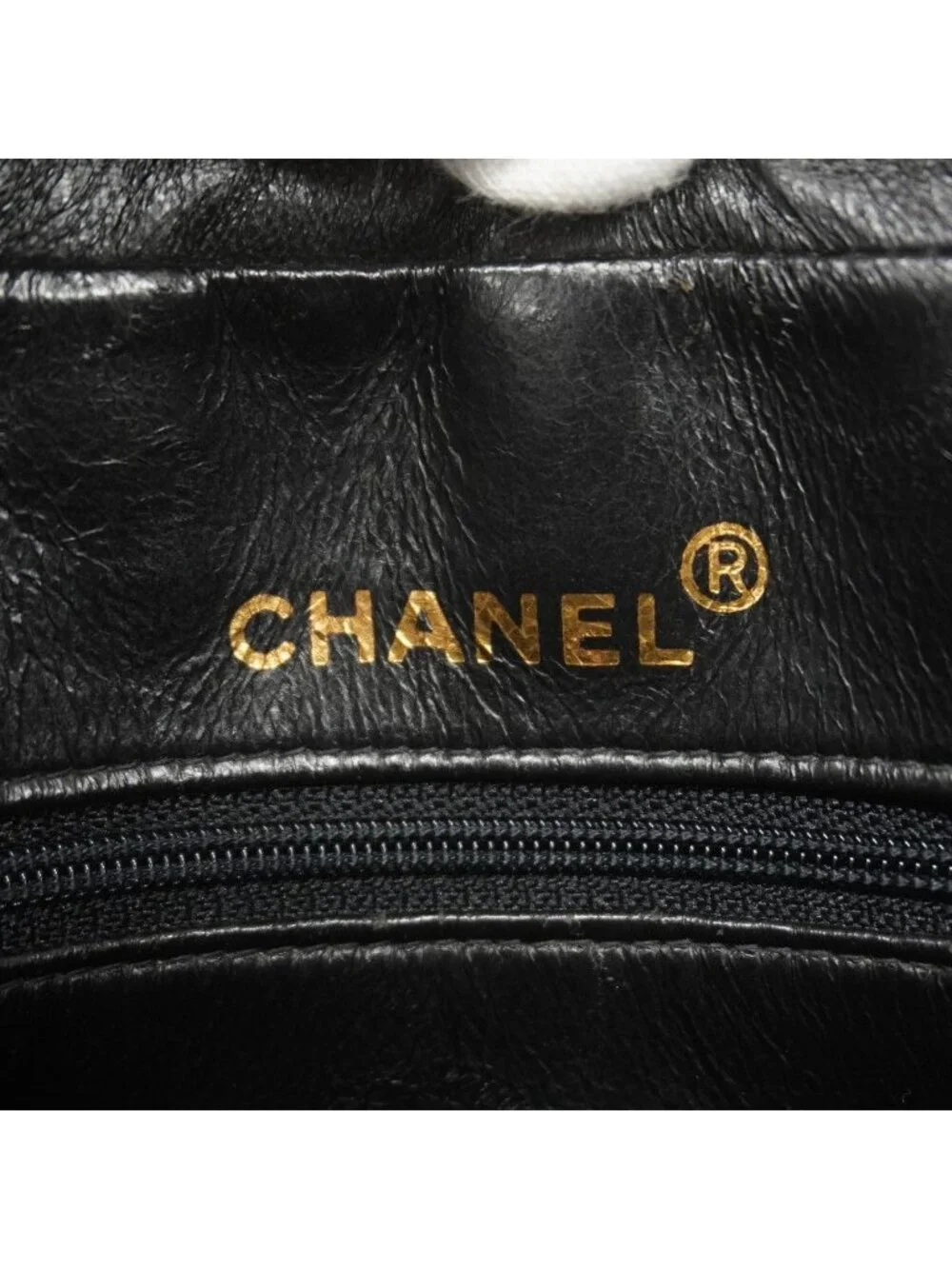 Chanel Shoulder Bag Quilted Satin Black Gold
